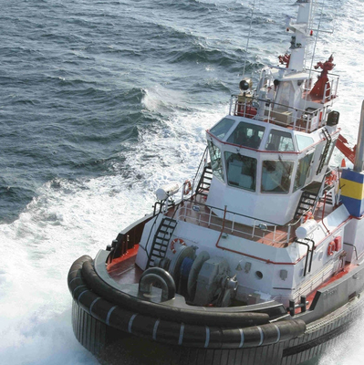 Fenders de barco de reboque de borracha cilíndrica marinha, pára-choques com ABS Cert